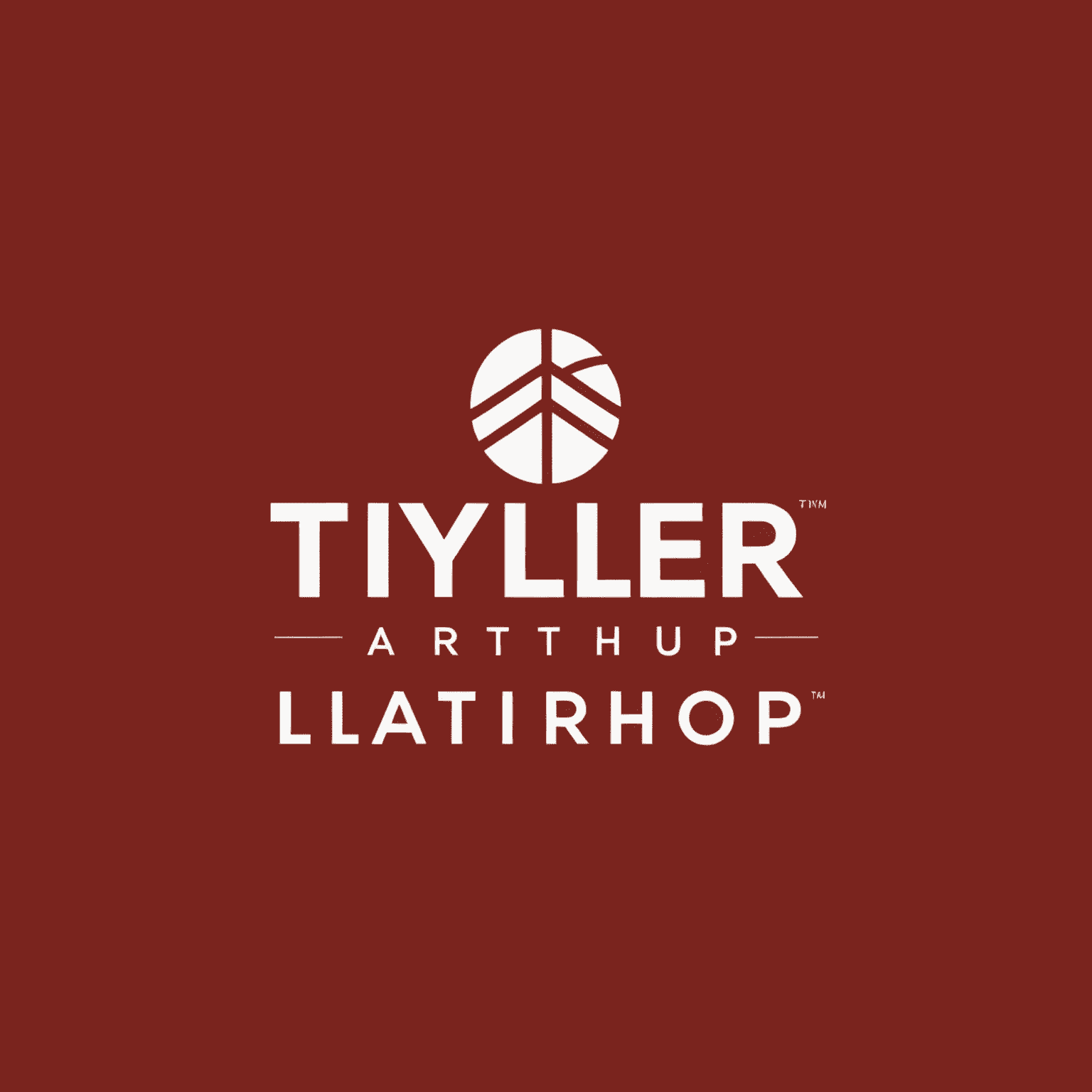 Tylerlathrop logo - Kırmızı arka plan üzerinde beyaz yazı ile şirket adı