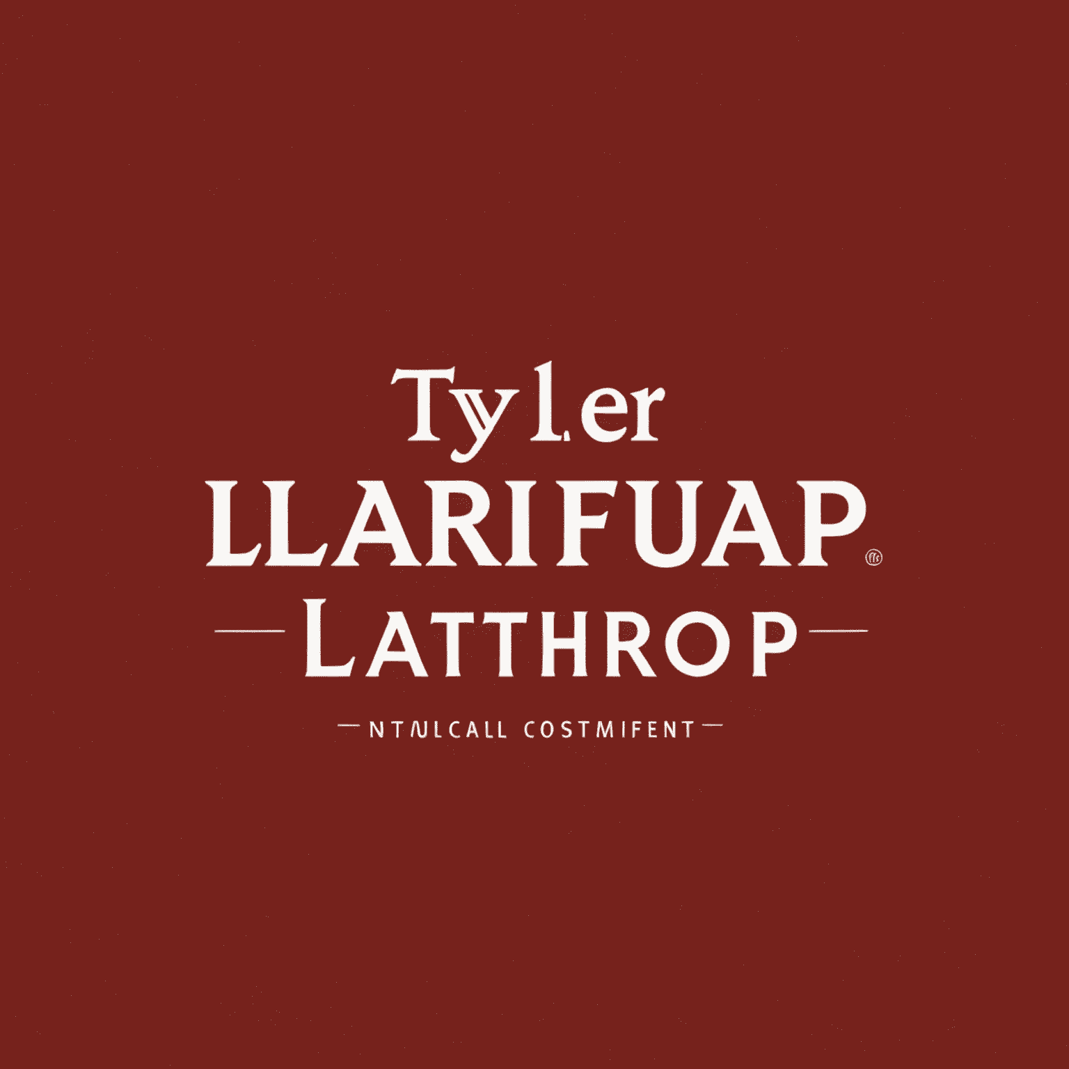 Tylerlathrop logo - Kırmızı arka plan üzerinde beyaz yazı ile şirket adı