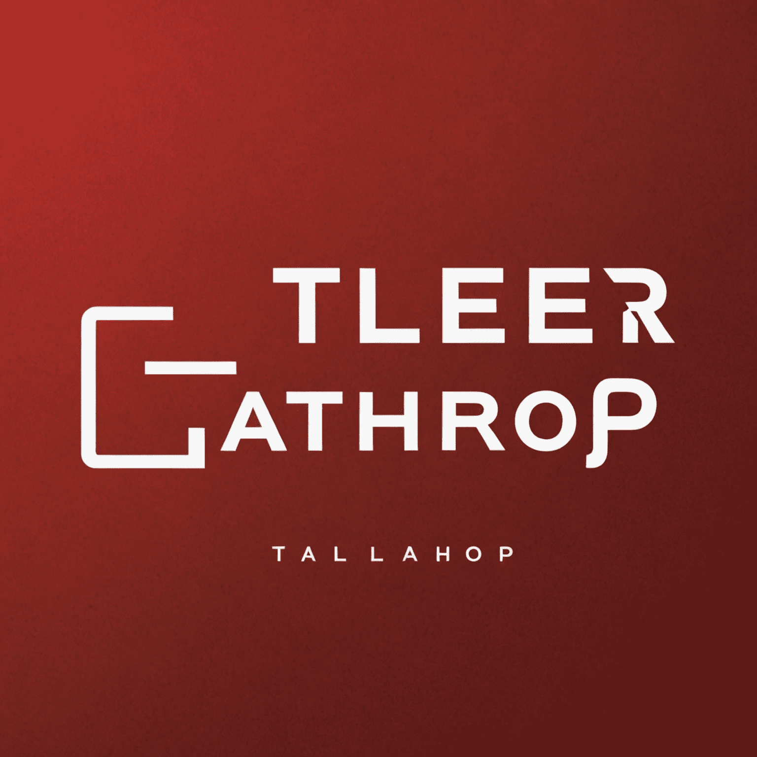 Tylerlathrop logo - Kırmızı arka plan üzerinde beyaz yazı ile şirket adı