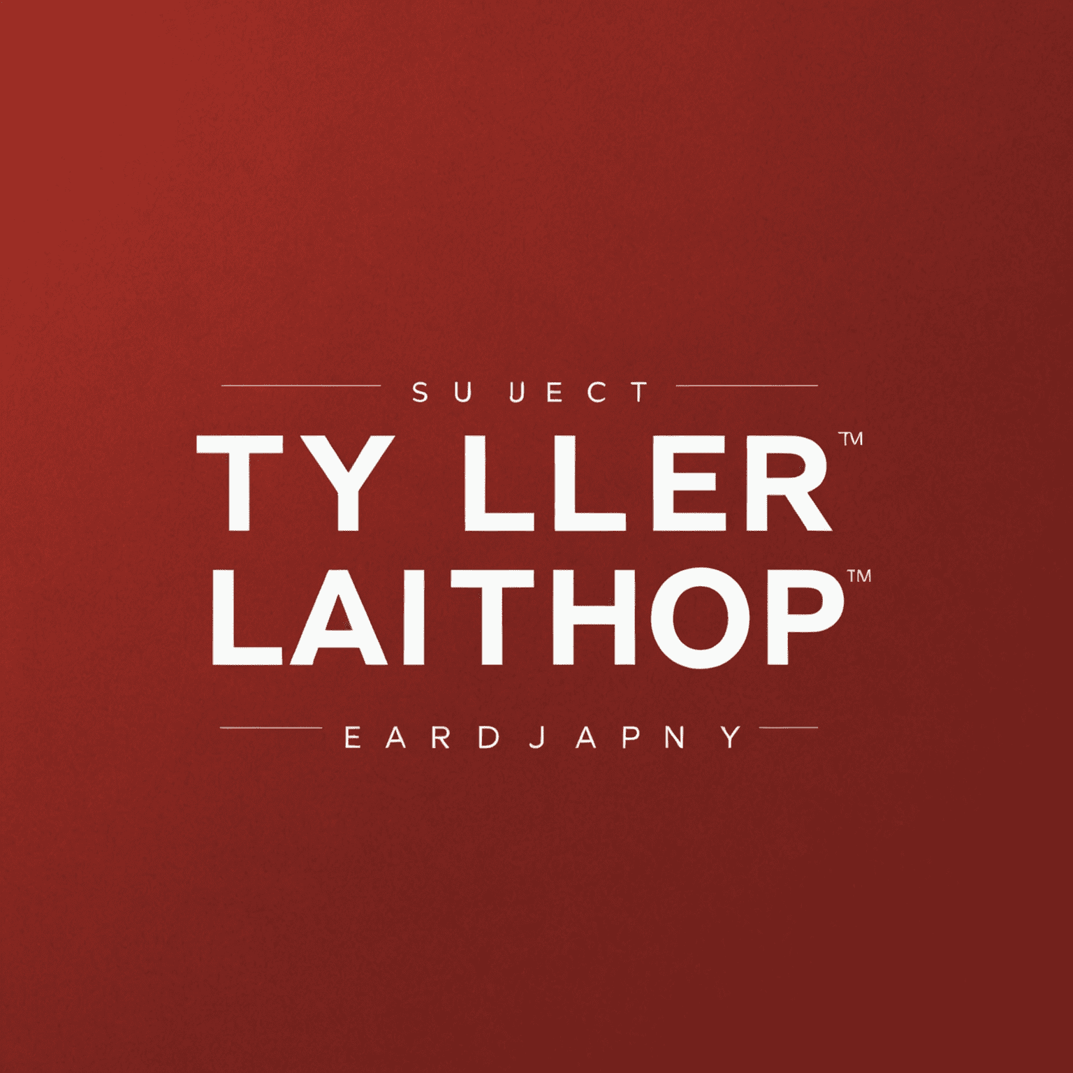 Tylerlathrop logo - Kırmızı arka plan üzerinde beyaz yazı ile şirket adı